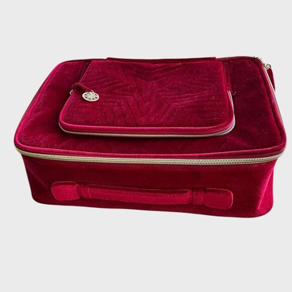 Estée Lauder Red Train Case 2023 Holiday Blockbuster Edition Velvet Case Only - Picture 2 of 10